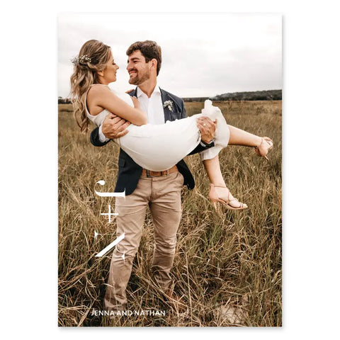 Portrait Custom Printed Photo Wedding Invitations - Modern Love