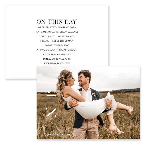 Landscape Custom Printed Photo Wedding Invitations - Modern Love