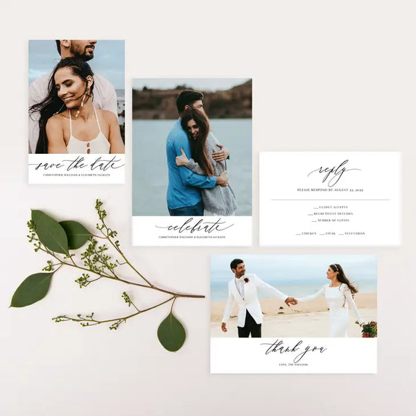 Landscape Custom Printed Photo Wedding Invitations - Scripted Beginnings