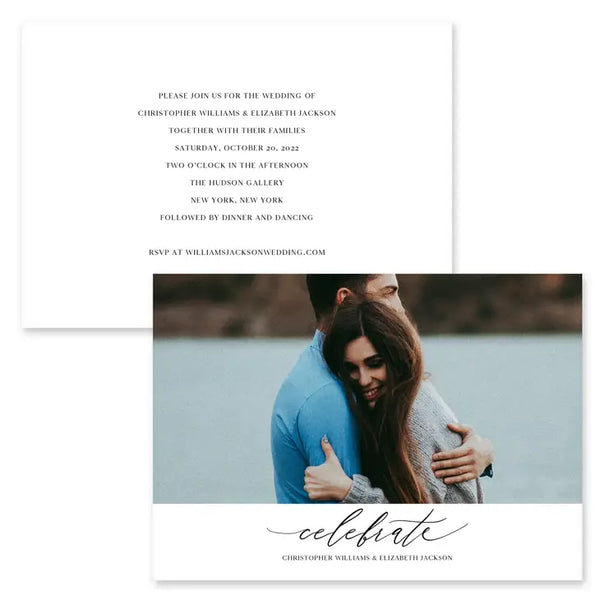 Landscape Custom Printed Photo Wedding Invitations - Scripted Beginnings