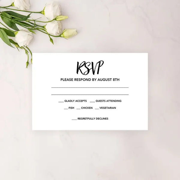 Custom Wedding RSVP Cards - Handwritten Elegance