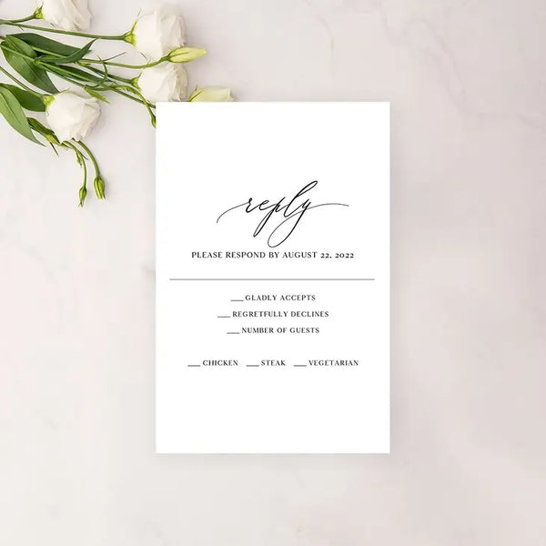 Custom Wedding RSVP Cards - Scripted Beginnings