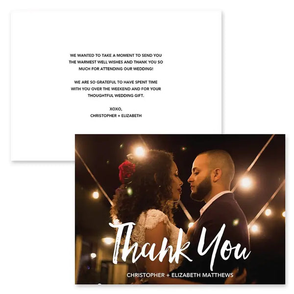 Landscape Custom Printed Photo Thank You Cards - Handwritten Elegance