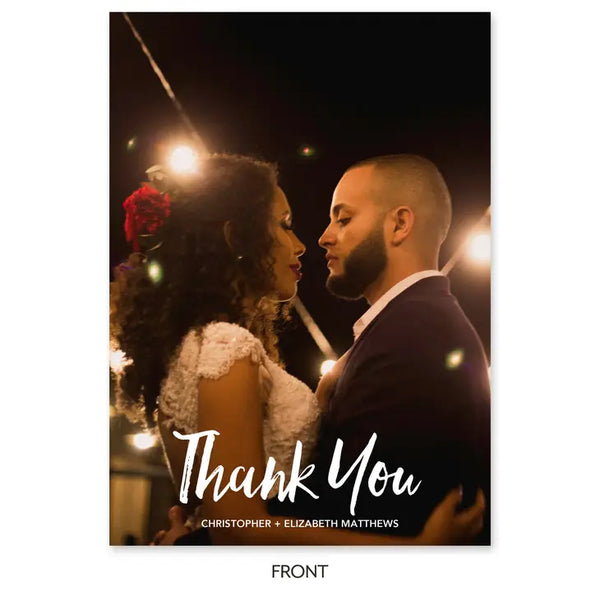 Portrait Custom Printed Photo Thank You Cards - Handwritten Elegance