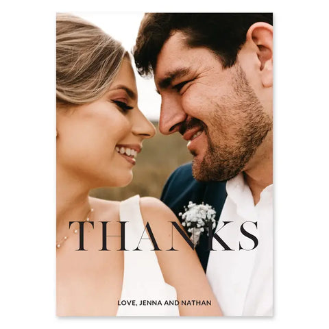 Portrait Custom Printed Photo Thank You Cards - Modern Love