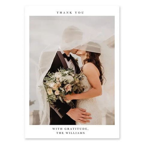 Portrait Custom Printed Photo Thank You Cards - Timeless Snapshot