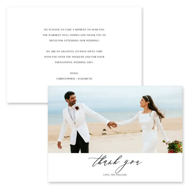 Landscape Custom Printed Photo Thank You Cards - Scripted Beginnings