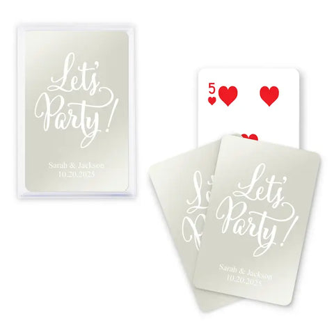 Personalized Metallic Printed Playing Cards - Let's Party