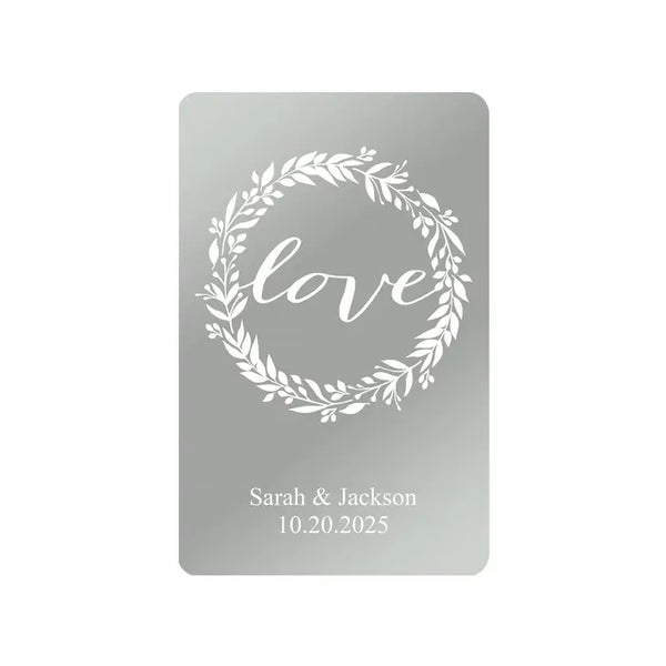 Personalized Metallic Printed Playing Cards - Love Wreath