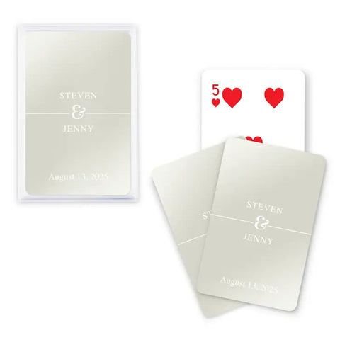 Personalized Metallic Printed Playing Cards - Classic Script