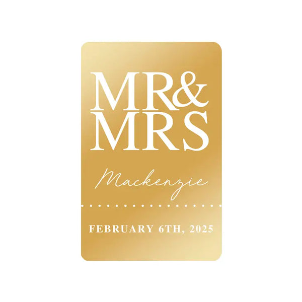 Personalized Metallic Printed Playing Cards - Mr. & Mrs.