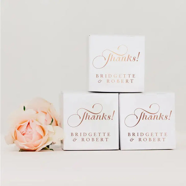 Miniature Custom Foil Printed Square Paper Favor Boxes - Expressions