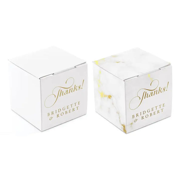 Miniature Custom Foil Printed Square Paper Favor Boxes - Expressions