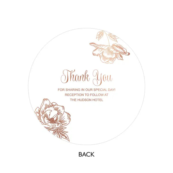 Personalized Foil Printed Paper Hand Fan Wedding Favor - Modern Floral