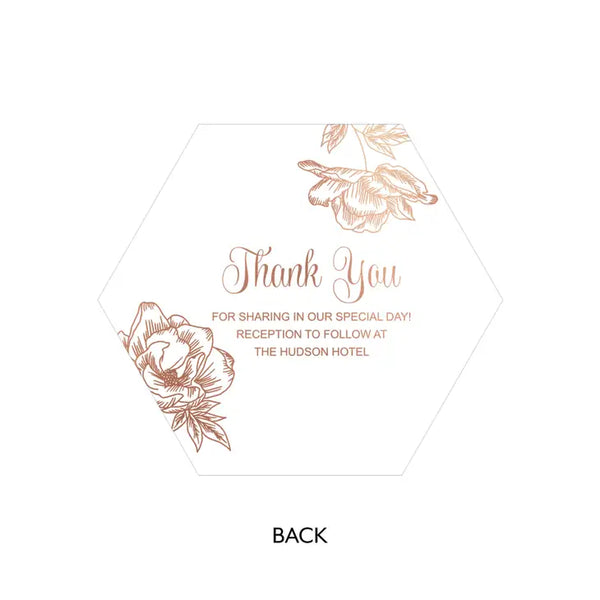 Personalized Foil Printed Paper Hand Fan Wedding Favor - Modern Floral