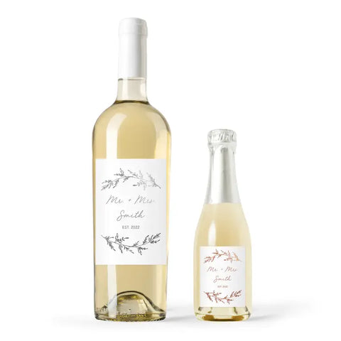 Personalized Foil Printed Wine Bottle Labels - Signature Script