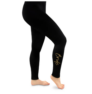 Women’s Custom Printed Black Leggings - Bride