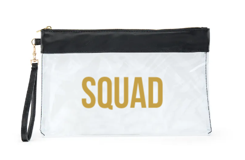 Large Clear Plastic Makeup Bag - Squad