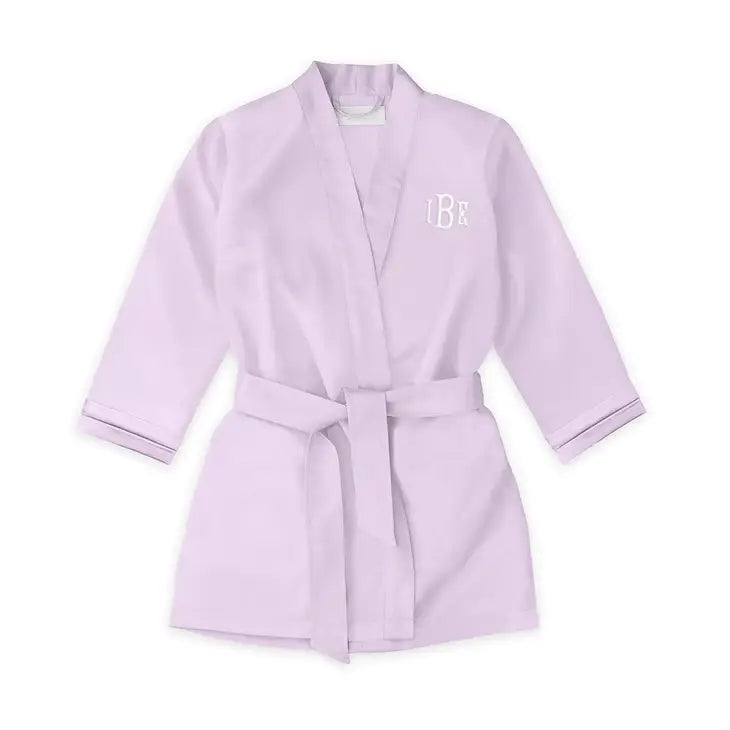 Personalized Flower Girl Satin Robe With Pockets - Lavender / Light Purple