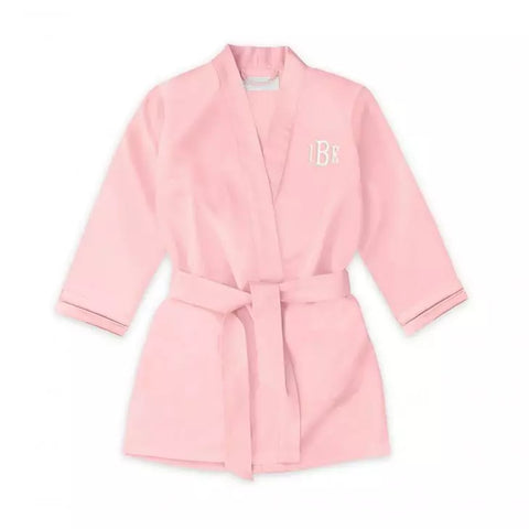 Personalized Flower Girl Satin Robe With Pockets - Light Pink