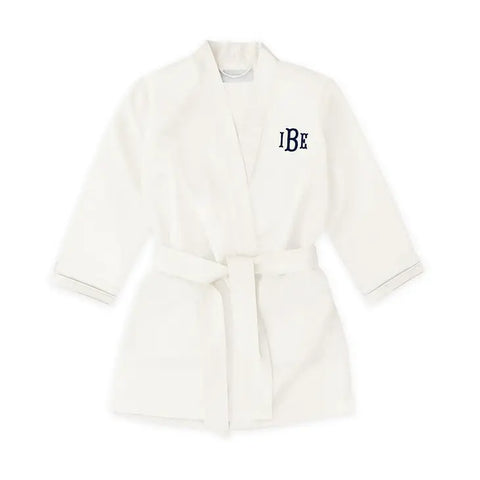 Personalized Flower Girl Satin Robe With Pockets - White