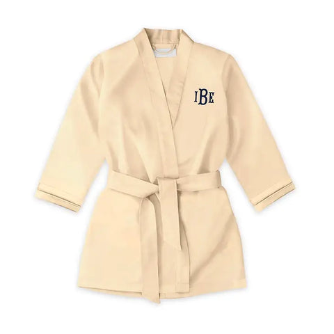 Personalized Flower Girl Satin Robe With Pockets - Gold