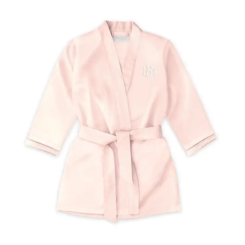 Personalized Flower Girl Satin Robe With Pockets - Blush Pink