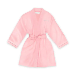 Personalized Junior Bridesmaid Satin Robe With Pockets - Light Pink