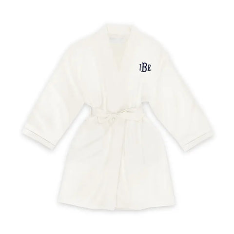 Personalized Junior Bridesmaid Satin Robe With Pockets - White