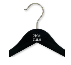 Personalized Wooden Wedding Party Clothes Hanger - Scripted