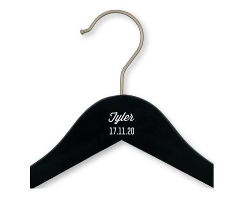 Personalized Wooden Wedding Party Clothes Hanger - Scripted