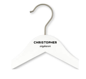 Personalized Wooden Junior Wedding Party Clothes Hanger - Simple Text