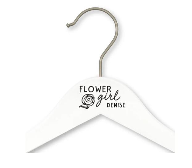 Personalized Wooden Junior Wedding Party Clothes Hanger - Flower Girl