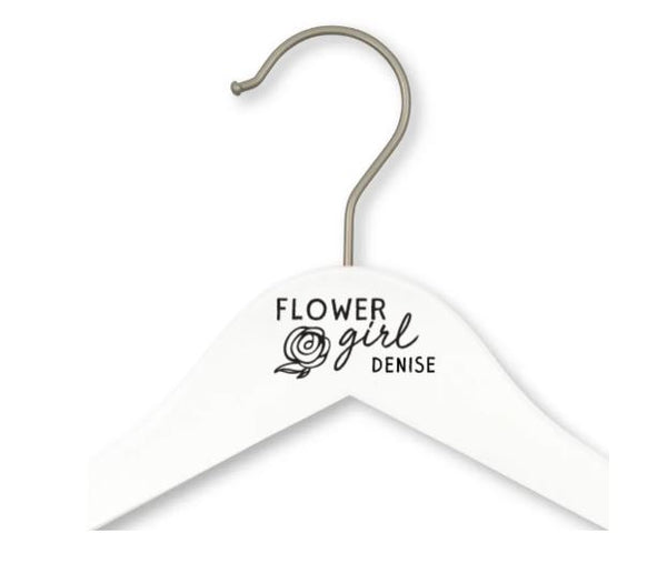 Personalized Wooden Junior Wedding Party Clothes Hanger - Flower Girl