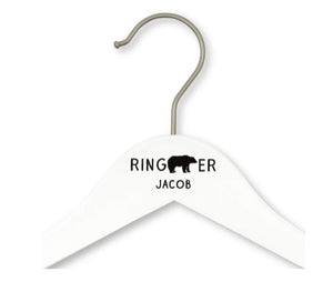 Personalized Wooden Junior Wedding Party Clothes Hanger - Ring Bearer