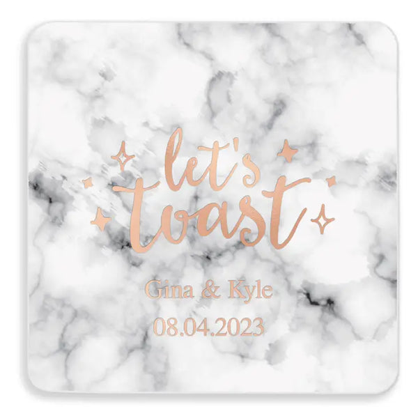 Personalized Marble Paper Coasters - Square - Trendy Sayings