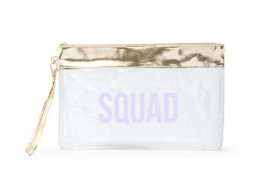 Large Clear Plastic Makeup Bag - Squad