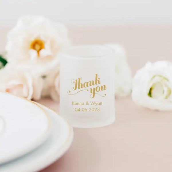 Custom Printed 2.75 oz. Frosted Shot Glass Wedding Favour - Trendy Sayings | More Designs