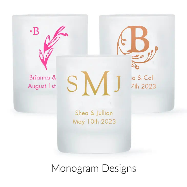 Custom Printed 2.75 oz. Frosted Shot Glass Wedding Favour - Monograms | More Designs