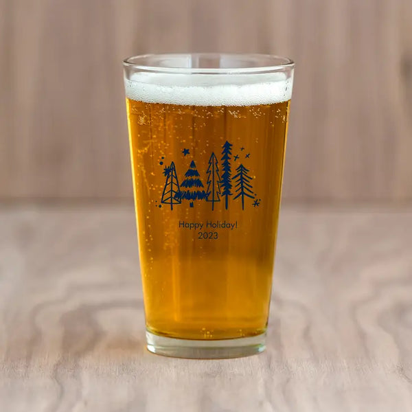 Personalised 16 oz. Pint Glass Favour - Holiday | More Occasions