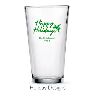 Personalised 16 oz. Pint Glass Favour - Holiday | More Occasions