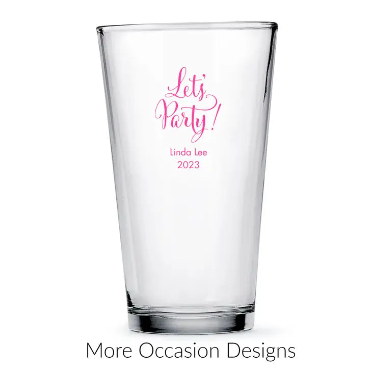 Personalized 16 oz. Pint Glass Favor - More Occasions