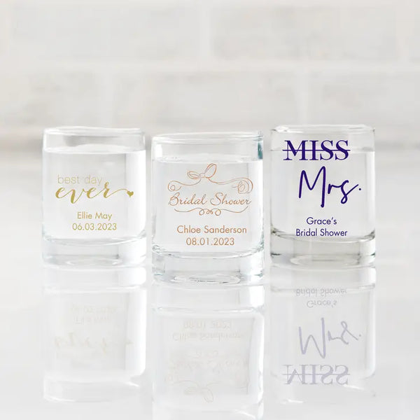 Custom Printed 2.75 oz. Clear Shot Glass Wedding Favour - Bridal Shower | More Occasions