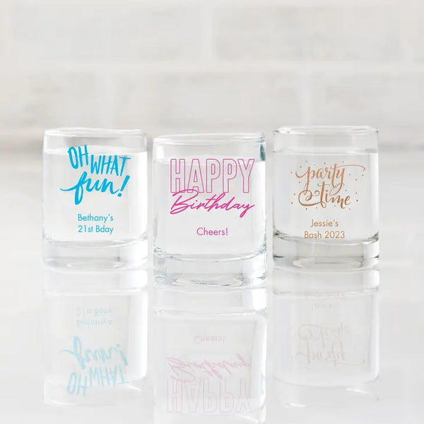 Custom Printed 2.75 oz. Clear Shot Glass Favour - Birthday | More Occasions