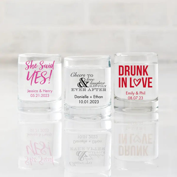 Custom Printed 2.75 oz. Clear Shot Glass Wedding Favour - Engagement Party | More Occasions