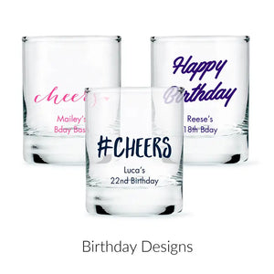 Custom Printed 2.75 oz. Clear Shot Glass Favour - Birthday | More Occasions