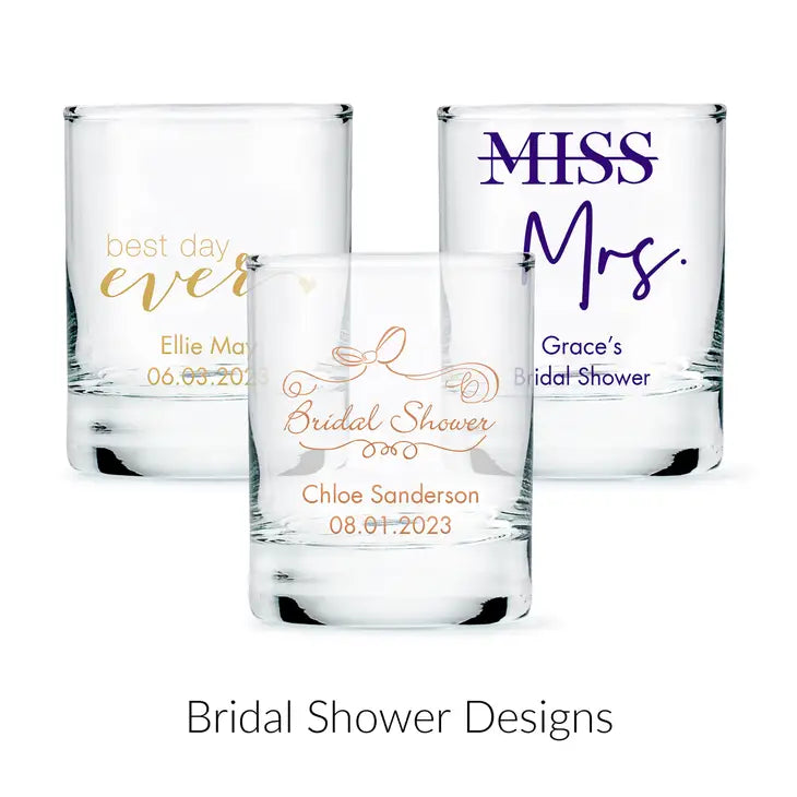 Custom Printed 2.75 oz. Clear Shot Glass Wedding Favour - Bridal Shower | More Occasions