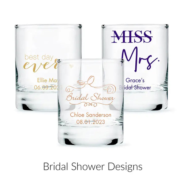 Custom Printed 2.75 oz. Clear Shot Glass Wedding Favour - Bridal Shower | More Occasions