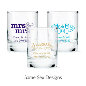 Custom Printed 2.75 oz. Clear Shot Glass Wedding Favor - LGBTQ+ | More Designs