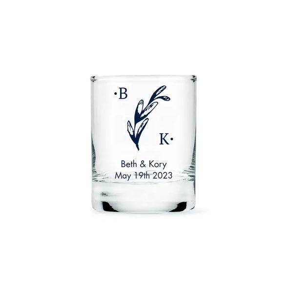 Custom Printed 2.75 oz. Clear Shot Glass Wedding Favour - Monograms | More Designs